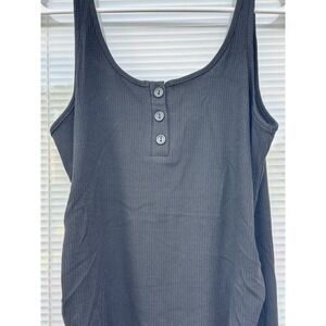 Women's NWT Heart & Hips‎ Summer Tank Dress Maternity Black Ribbed Henley M